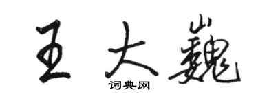 駱恆光王大巍行書個性簽名怎么寫