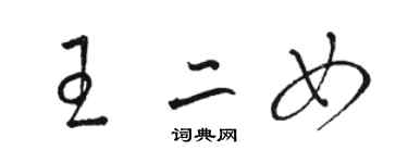 駱恆光王二女草書個性簽名怎么寫