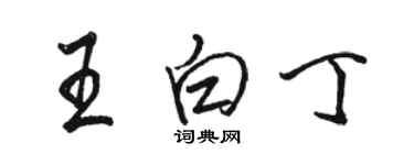 駱恆光王白丁行書個性簽名怎么寫