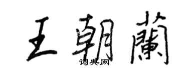 王正良王朝蘭行書個性簽名怎么寫