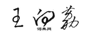 駱恆光王向荔草書個性簽名怎么寫