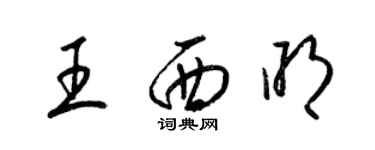 梁錦英王西明草書個性簽名怎么寫