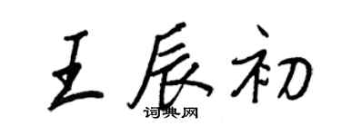 王正良王辰初行書個性簽名怎么寫