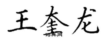 丁謙王奎龍楷書個性簽名怎么寫