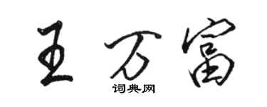 駱恆光王萬富行書個性簽名怎么寫