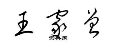 梁錦英王家曾草書個性簽名怎么寫