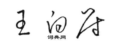 駱恆光王白尉草書個性簽名怎么寫