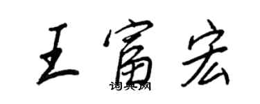 王正良王富宏行書個性簽名怎么寫