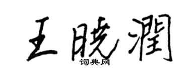 王正良王曉潤行書個性簽名怎么寫