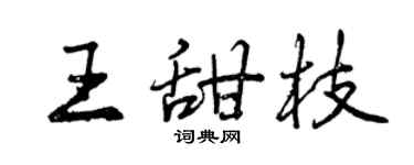 曾慶福王甜枝行書個性簽名怎么寫