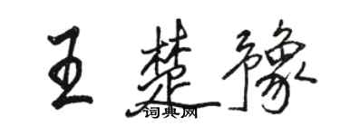 駱恆光王楚豫行書個性簽名怎么寫