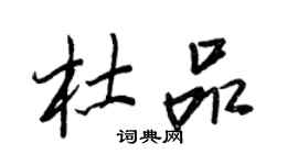 王正良杜品行書個性簽名怎么寫