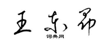 梁錦英王東昂草書個性簽名怎么寫