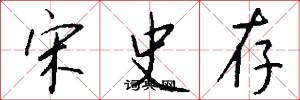 宋史存怎么寫好看