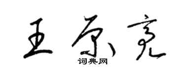 梁錦英王原亮草書個性簽名怎么寫