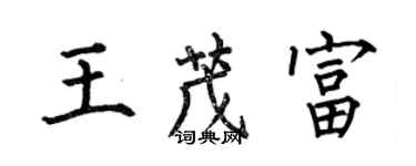 何伯昌王茂富楷書個性簽名怎么寫