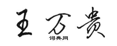 駱恆光王萬貴行書個性簽名怎么寫