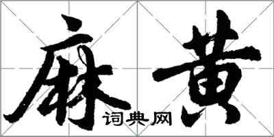 胡問遂麻黃行書怎么寫