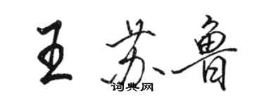 駱恆光王蘇魯行書個性簽名怎么寫