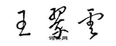 駱恆光王翠雲草書個性簽名怎么寫