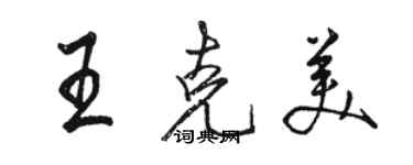 駱恆光王克美行書個性簽名怎么寫