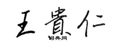 王正良王貴仁行書個性簽名怎么寫