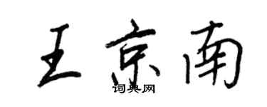 王正良王京南行書個性簽名怎么寫