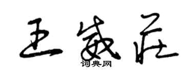 曾慶福王威莊草書個性簽名怎么寫