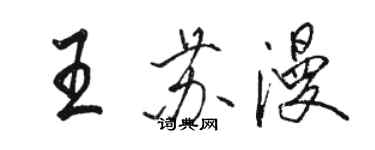 駱恆光王蘇漫行書個性簽名怎么寫