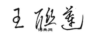 駱恆光王聯蓮草書個性簽名怎么寫