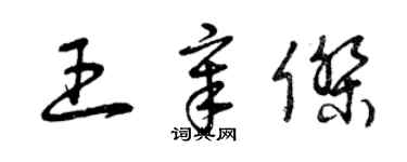 曾慶福王章傑草書個性簽名怎么寫