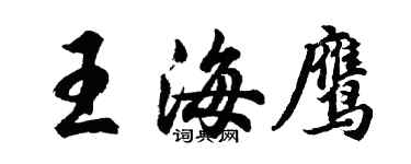 胡問遂王海鷹行書個性簽名怎么寫
