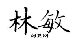 丁謙林敏楷書個性簽名怎么寫