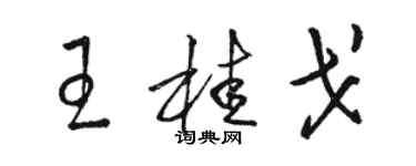 駱恆光王桂戈草書個性簽名怎么寫