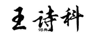 胡問遂王詩科行書個性簽名怎么寫