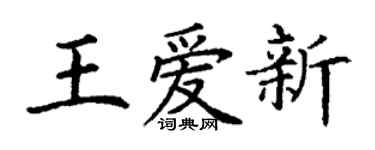 丁謙王愛新楷書個性簽名怎么寫