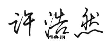 駱恆光許浩然行書個性簽名怎么寫