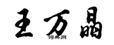 胡問遂王萬晶行書個性簽名怎么寫