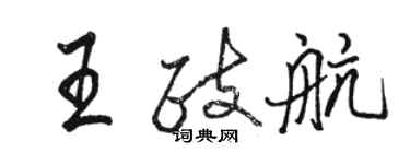 駱恆光王政航行書個性簽名怎么寫