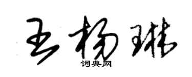 朱錫榮王楊琳草書個性簽名怎么寫