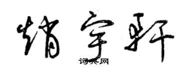 曾慶福趙宇軒草書個性簽名怎么寫