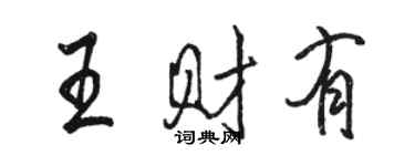 駱恆光王財有行書個性簽名怎么寫