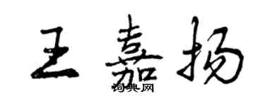 曾慶福王嘉揚行書個性簽名怎么寫