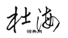 駱恆光杜海草書個性簽名怎么寫