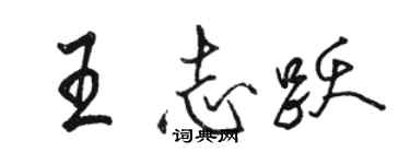 駱恆光王志躍行書個性簽名怎么寫