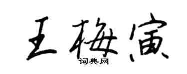 王正良王梅寅行書個性簽名怎么寫