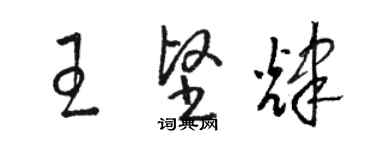 駱恆光王堅輝草書個性簽名怎么寫