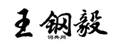 胡問遂王鋼毅行書個性簽名怎么寫