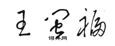 駱恆光王閩福草書個性簽名怎么寫