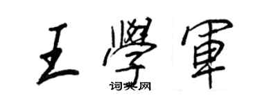 王正良王學軍行書個性簽名怎么寫